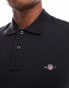 GANT shield logo regular fit pique polo in black