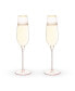 Rose Crystal Champagne Flute Set