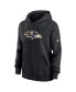 Women's Black Baltimore Ravens Club Fleece Pullover Hoodie