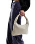 ASOS DESIGN weave loop handle shoulder bag in off white