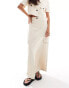 JDY utility column maxi skirt co-ord in beige