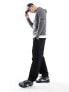 ASOS DESIGN hoodie with MA1 pocket detail in charcoal grey