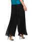 Petite Pleated Wide-Leg Chiffon Pants