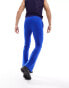 ASOS DESIGN skinny flared smart trousers in blue