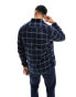 Selected Homme flannel check shirt in navy and white