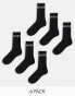 BOSS Bodywear 6 pack logo socks in black