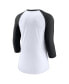 Women's White, Black Chicago White Sox Next Up Tri-Blend Raglan 3/4-Sleeve T-shirt