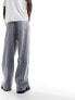 Weekday Astro baggy fit trousers in grey melange