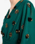 Hope & Ivy jumpsuit with embellishment in emerald