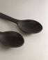 Set of stoneware spoons with raised detail (set of 2)