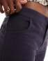 Wednesday's Girl straight leg linen look trousers in charcoal grey