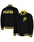 Men's Black Pittsburgh Pirates Secret Weapon Satin Full-Snap Jacket