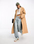 River Island oversized slouch trench coat in beige