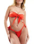 Miss Selfridge mix and match tie side bikini bottom in red