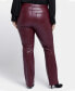 Plus Size Artificial Leather Marilyn Straight Pants