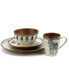 Majestic Wolf 16 Piece Luxurious Stoneware Dinnerware Set