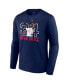 Men's David Ortiz Navy Boston Red Sox Stats Resume Long Sleeve T-shirt