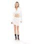 Kyo The Brand cropped tassel detail blazer co-ord in white