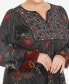 Plus Size Paisley Flower Embroidered Sweater Dress