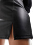 Hollister a-line faux leather mini skirt in black