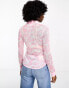 Aape by A Bathing Ape printed long sleeve mesh shirt in pink