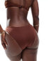 ASOS DESIGN Maya mix & match high leg hipster bikini bottom in chocolate brown