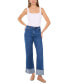 Women's Denim Roll-Cuff Wide-Leg Jeans