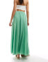 ASOS DESIGN maxi skirt with godet detail in green