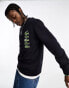 Lacoste stacked croc logo sweatshirt in navy