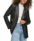 Women's Single-Breasted Faux-Leather Blazer