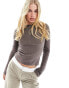 & Other Stories merino wool long sleeve top in brown