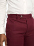 ASOS DESIGN slim linen mix suit trouser in burgundy