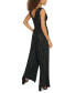 Women's Plunging-Neck Pleated Tie-Front Jumpsuit