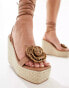 Public Desire Mariella heeled espadrille with crochet rosette in natural