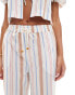 ASOS DESIGN Carrie cotton co-ord wide leg beach trouser in multi stripe