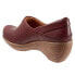 Softwalk Minna S2253-641 Womens Burgundy Wide Leather Clog Flats Shoes 9.5