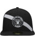 Men's Black Las Vegas Raiders Stripe 59FIFTY Fitted Hat