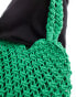 Accessorize knitted tote bag in green