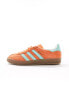 adidas Originals Gazelle Indoor trainers in orange and mint