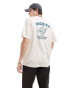 Dickies colstrip back print t-shirt in off white