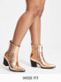 Glamorous Wide Fit western ankle boots in bronze exclusive to ASOS