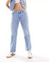 JJXX Nice straight fit cropped jeans in medium blue