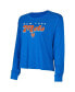 Women's Royal New York Mets Meter Knit Long Sleeve T-shirt and Shorts Set