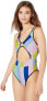 The Bikini Lab 243040 Womens High Leg Cut Out One Piece Swimsuit Multi Size M