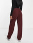 ASOS DESIGN Hourglass dad trouser in oxblood