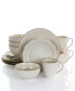 Sophie Embossed Scalloped 16 Piece Stoneware Dinnerware Set, Service for 4