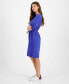 Women's Cotton Belted Puff-Sleeve Dress