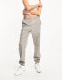 ASOS DESIGN Tall washed cargo trouser with cuff hem in stone