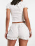 COLLUSION frill short in white