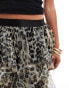 Miss Selfridge festival mesh layered skirt in leopard print